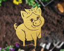Piggy Garden Stakes - Metal Art