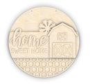 Unfinished Wood Barn Home Sweet Home Door Sign Kit | Wood Craft Cutouts | 1/4" Thick |