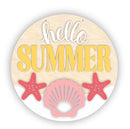 Unfinished Wood Seashell Hello Summer Door Sign Kit | Wood Craft Cutouts | 1/4" Thick |