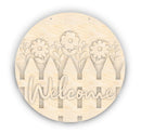 Unfinished Wood Picket Fence Welcome Door Sign Kit | Wood Craft Cutouts | 1/4" Thick |