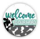 Unfinished Wood Cow Welcome Door Sign Kit | Wood Craft Cutouts | 1/4" Thick |