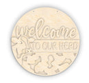 Unfinished Wood Cow Welcome Door Sign Kit | Wood Craft Cutouts | 1/4" Thick |
