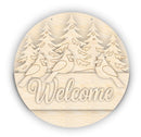 Unfinished Wood Cardinal Welcome Door Sign Kit | Wood Craft Cutouts | 1/4" Thick |