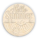 Unfinished Wood Watermelon Hello Summer Door Sign Kit | Wood Craft Cutouts | 1/4" Thick |