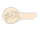 Unfinished Wood Layered Realtor Sold House Key | 3 Layers | up to 36"