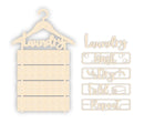 Unfinished Wood Laundry Hanger Sign Kit | Wood Craft Cutouts | 1/4" Thick |