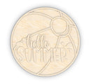 Unfinished Wood Hello Summer Beach Ball Door Sign Kit | Wood Craft Cutouts | 1/4" Thick |