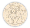 Unfinished Wood Hello Pumpkin Door Sign Kit | Wood Craft Cutouts | 1/4" Thick |