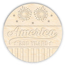Unfinished Wood America 250 Years Door Sign Kit | Wood Craft Cutouts | 1/4" Thick |