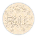 Unfinished Wood Hello Fall Leaves Door Sign Kit | Wood Craft Cutouts | 1/4" Thick |