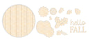 Unfinished Wood Hello Fall Pumpkin and Leaves Door Sign Kit | Wood Craft Cutouts | 1/4" Thick |