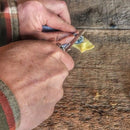 Saw Shemagh: Firestarter sewn button, built-in Kevlar Utility Saw, Fire Tinder border.