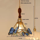 DecorBites™ Clear Glass LED Pendant Light Tiffany Butterfly Hanging Lamp
