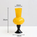 DecorBites™ Goblet Glass Vase for Desk Decoration with Artificial Flowers