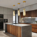 DecorBites™ Gold Crystal Chandelier: Elegant Dining Room Pendant Lighting