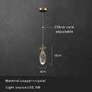 DecorBites™ Crystal Copper Pendant Lights Gold Home Decor Glass Hanging Lamp