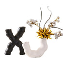 DecorBites™ Geometric Ceramic Flower Vase for Stylish Home Decor & Flower Arrangement