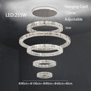 DecorBites™ Crystal LED Chandelier: Modern Luxury Chrome Steel & Clear K9 Crystal Lighting