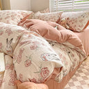 DecorBites™ Cotton Flower Printed Comforter Set: Breathable Double-Layer Yarn, Soft Bedding for Girls