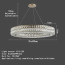 DecorBites™ K9 Crystal Ring Pendant Light: Deluxe LED Interior Decoration for Living Room, Bedroom & Restaurant