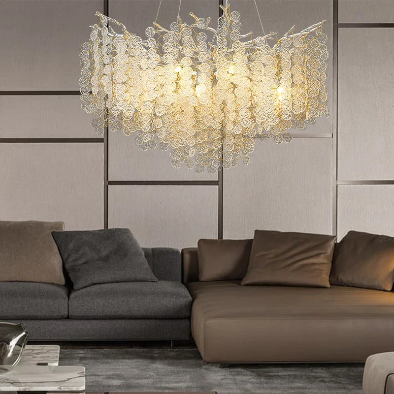 lighting for money tree DecorBites™ Gold Money Tree Crystal Chandelier for Bedroom Living Dini