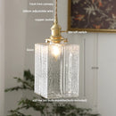 DecorBites™ Acrylic LED Pendant Light: Copper Walnut Wood Flower Hang Lamp