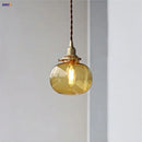 DecorBites™ Amber Glass Ball LED Pendant Light, Modern Nordic Hanging Lamp for Home Decor