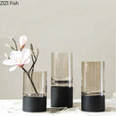 DecorBites™ Gold Glass Vase Clear Desk Decor Hydroponic Floral Arrangement Bud Flower Pot