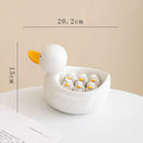 DecorBites™ Duck Chopstick Holder Tray White Rabbit Porcelain Plate Home Decor