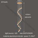 DecorBites™ Gold LED Staircase Chandelier | Luxury Large Living Room Pendant Lamp
