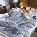 DecorBites™ Cozy Coral Fleece Double Blanket for Beds - Super Soft Plush Quilt