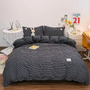 DecorBites™ Japanese Grid Print Bedding Set for All Seasons, Queen/King Size Quilt Cover