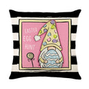 DecorBites™ Easter Bunny Rabbit Linen Cushion Cover 45x45cm - Flower Print Festival Pillowcase