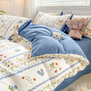 DecorBites™ Cozy Pattern Printed 4Pcs Single Bedding Set - Soft Cotton Fabric