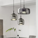 DecorBites™ Glass Bowl Chandelier: Modern Nordic LED Smoke Hanging Lamp for Dining Room, Bar - Indoor Decor Lighting