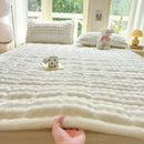DecorBites™ Cozy Faux Rabbit Fur Quilted Mattress: Super Soft Warm Tatami Mat for Home