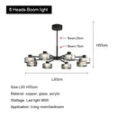 DecorBites™ Glass LED Chandelier: Modern Minimalist Copper Pendant Light for Living Room & Bedroom
