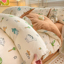 DecorBites™ Cotton Flower Printed Comforter Set: Breathable Double-Layer Yarn, Soft Bedding for Girls