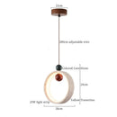 DecorBites™ Iron Yellow Travertine LED Pendant Light for Bedside Dining Living Room