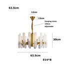 DecorBites™ Gold Chrome LED Alabaster Chandelier for Dinning Room