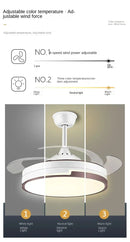 DecorBites™ Copper Ceiling Fan with Energy-saving Lighting, Modern Style, 6-speed Variab