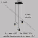 Modern black led staircase chandelier for villa living room decor