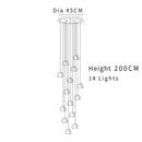 DecorBites™ Crystal Ball Chandelier: Modern LED Stair Chandelier for Living Room, Kitchen, and Loft