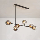 DecorBites™ Brass Chandelier with Black Art Glass Ball - Minimalist Living Room Dining Decor