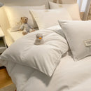 DecorBites™ Cozy Plaid Duvet Cover | Simple Nordic Comforter Cover | Non-Fading Washed Cotton Bedding