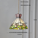 DecorBites™ Butterfly Glass Flower LED Pendant Lamp – Tiffany Style Adjustable Hanging Lamp