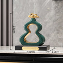 DecorBites™ Gold Gourd Ceramic Sculpture Desk Decor Porcelain Crafts Room Ornaments