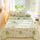 DecorBites™ Cartoon Print Foldable Bed Cover Set | Cotton Quilted Cushion Mat