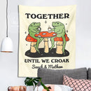 DecorBites™ Cute Cartoon Frog Moon Phase Tapestry for Girls Dorm Room Decor