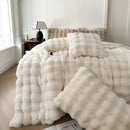 DecorBites™ Deluxe Faux Rabbit Fur Bedding Set: Soft Velvet, Plush Warmth for Winter